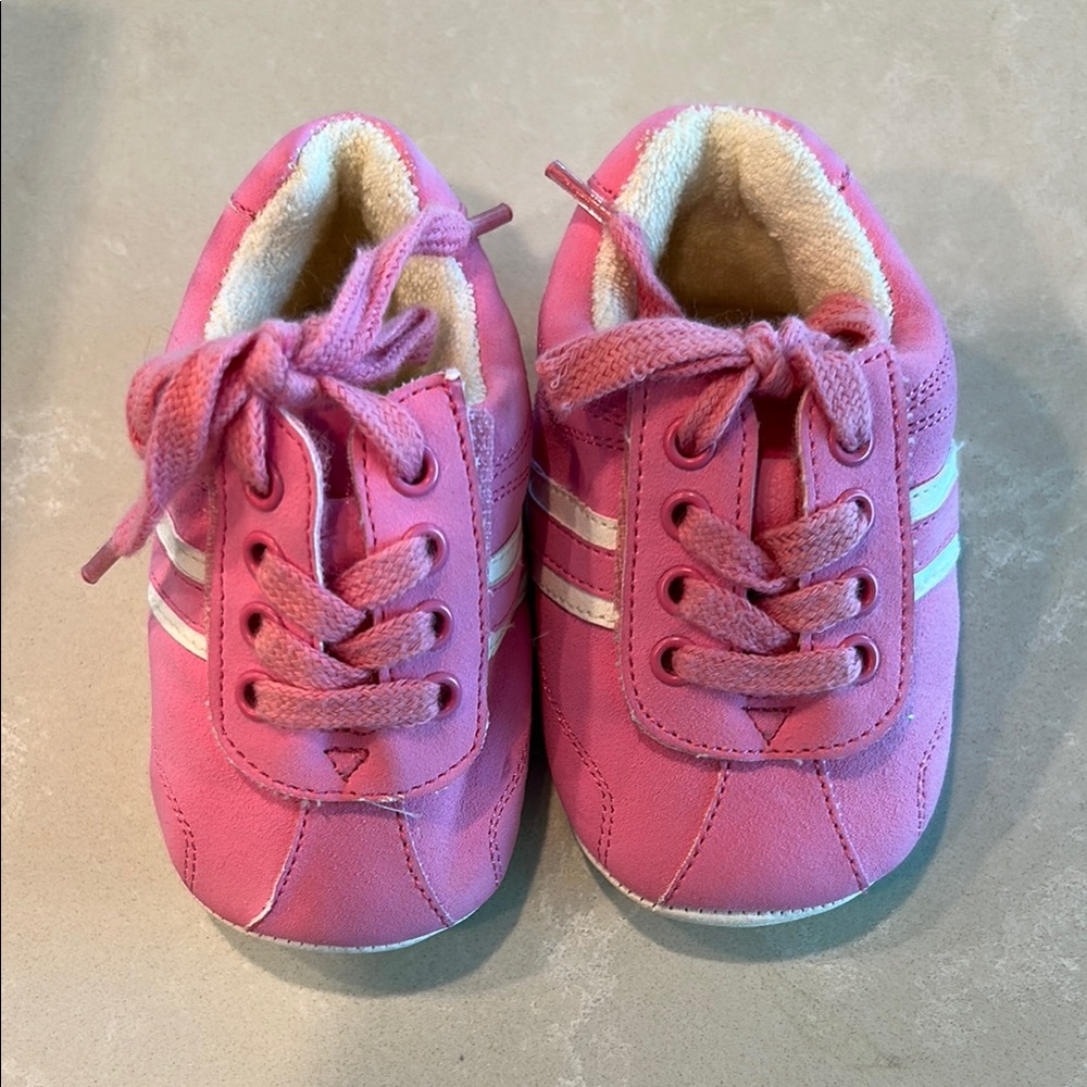 The Children's Place Pink Baby Shoes with White Accents - Size 3 Baby